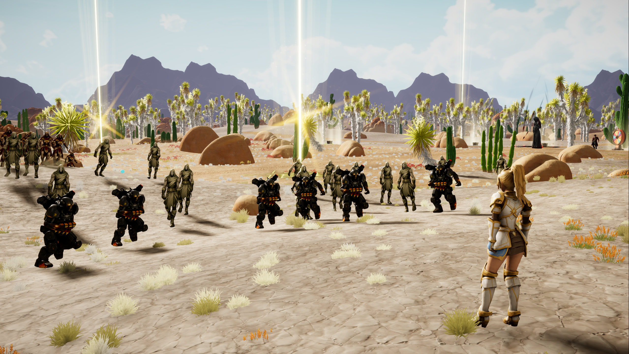 The reworked Desert biome in Where Giants Fall v0.37, now styled as a sparser and more barren wasteland.