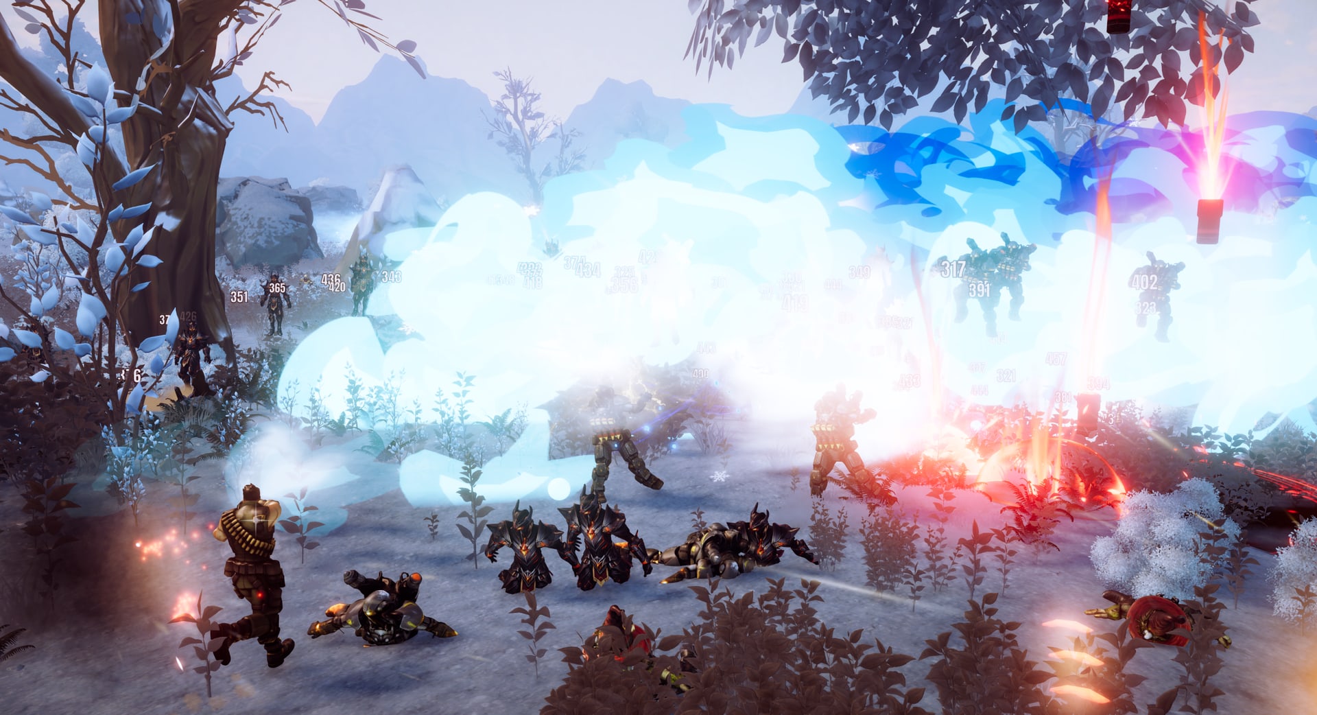 Dragon Breath ability blasting through a crowd of enemies